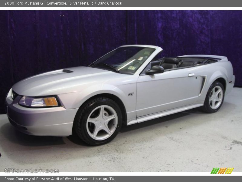 Silver Metallic / Dark Charcoal 2000 Ford Mustang GT Convertible