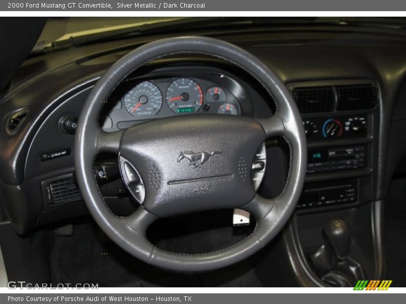 Silver Metallic / Dark Charcoal 2000 Ford Mustang GT Convertible