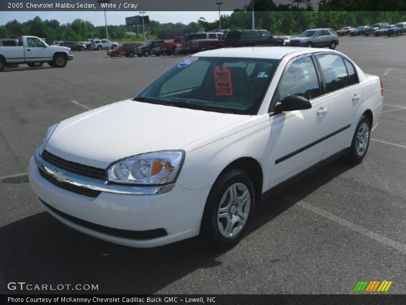 White / Gray 2005 Chevrolet Malibu Sedan