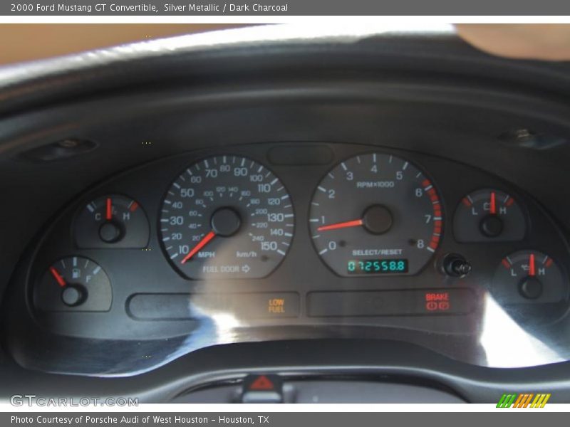 Silver Metallic / Dark Charcoal 2000 Ford Mustang GT Convertible