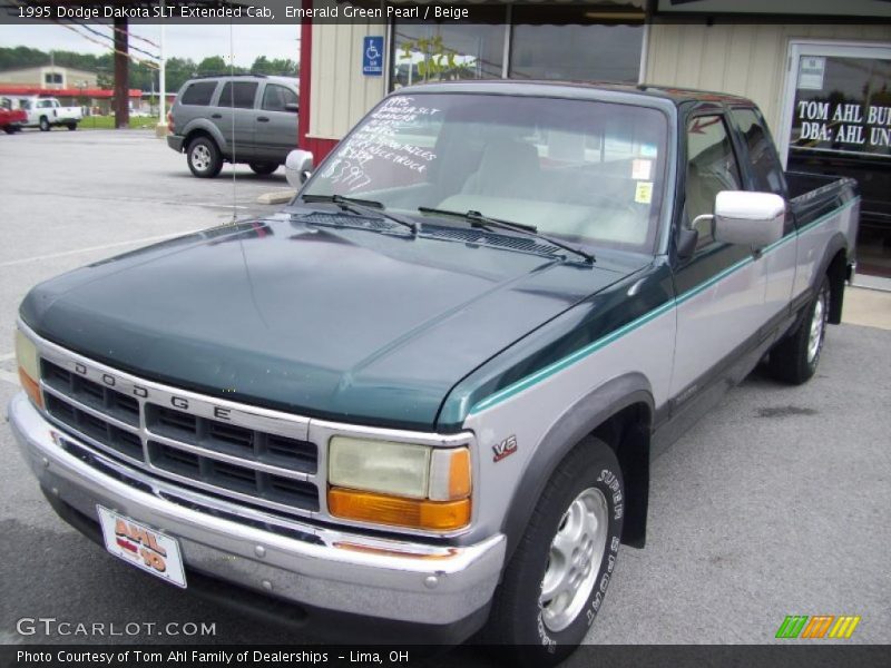 Emerald Green Pearl / Beige 1995 Dodge Dakota SLT Extended Cab