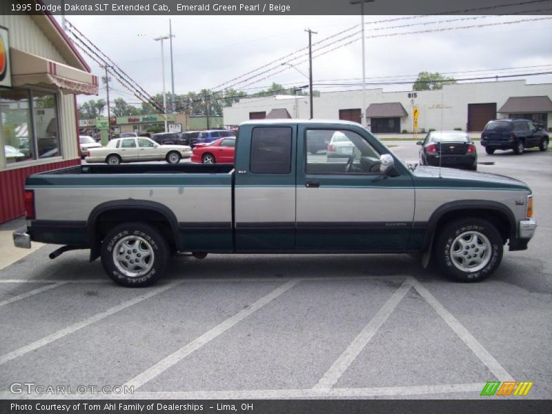 Emerald Green Pearl / Beige 1995 Dodge Dakota SLT Extended Cab