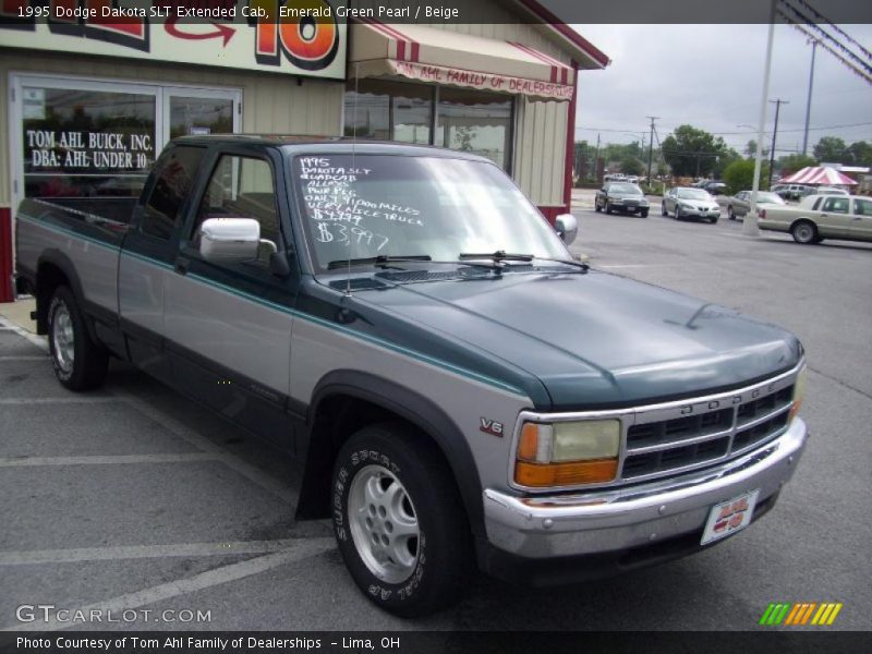 Emerald Green Pearl / Beige 1995 Dodge Dakota SLT Extended Cab
