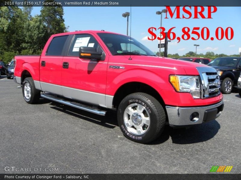 Vermillion Red / Medium Stone 2010 Ford F150 XLT SuperCrew