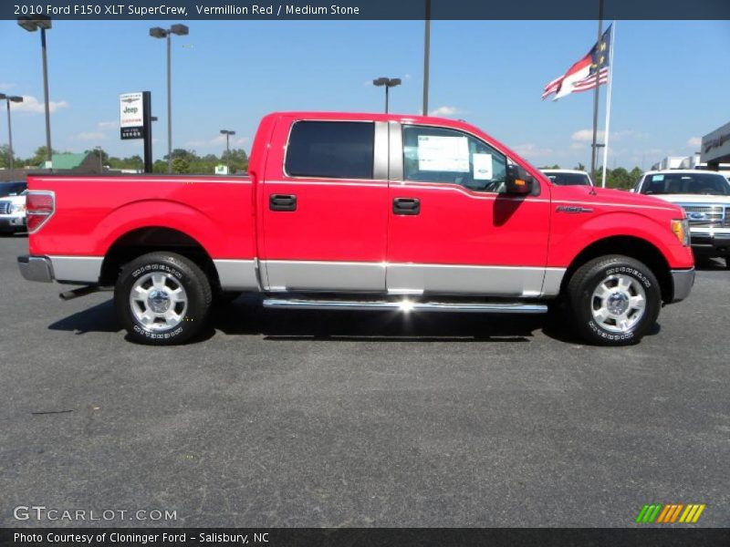 Vermillion Red / Medium Stone 2010 Ford F150 XLT SuperCrew