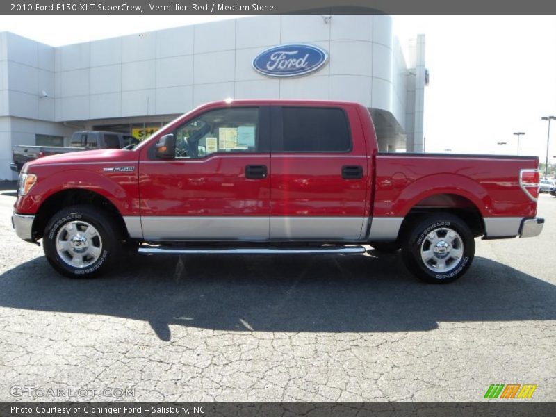 Vermillion Red / Medium Stone 2010 Ford F150 XLT SuperCrew