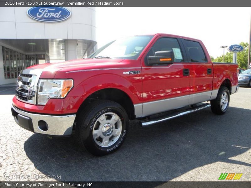 Vermillion Red / Medium Stone 2010 Ford F150 XLT SuperCrew