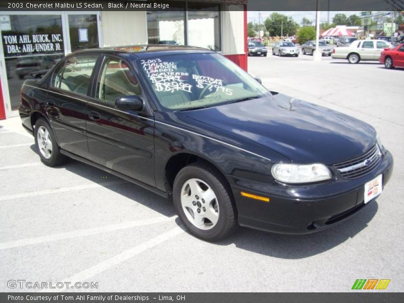 Black / Neutral Beige 2003 Chevrolet Malibu LS Sedan