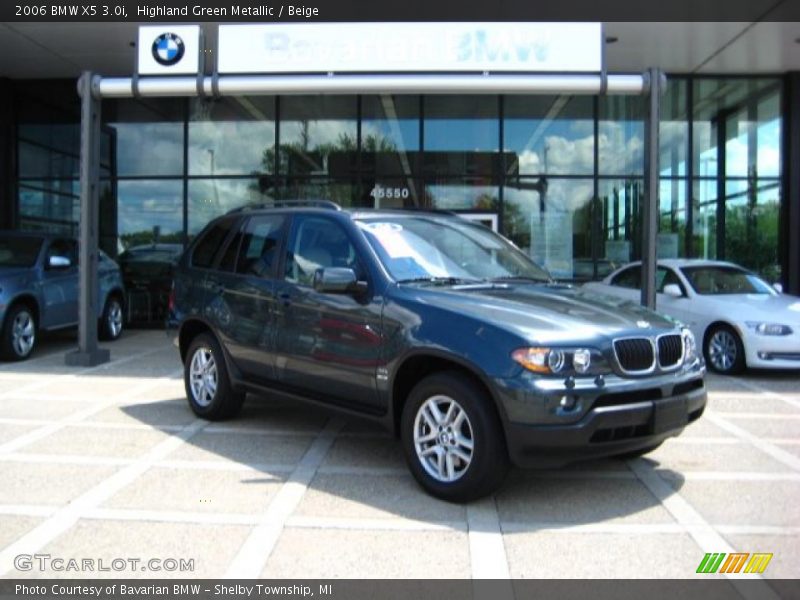 Highland Green Metallic / Beige 2006 BMW X5 3.0i