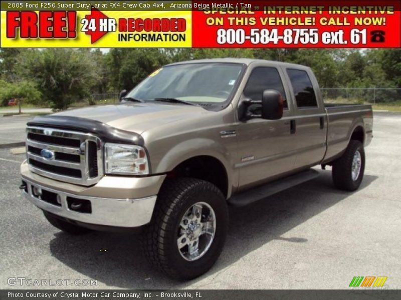 Arizona Beige Metallic / Tan 2005 Ford F250 Super Duty Lariat FX4 Crew Cab 4x4