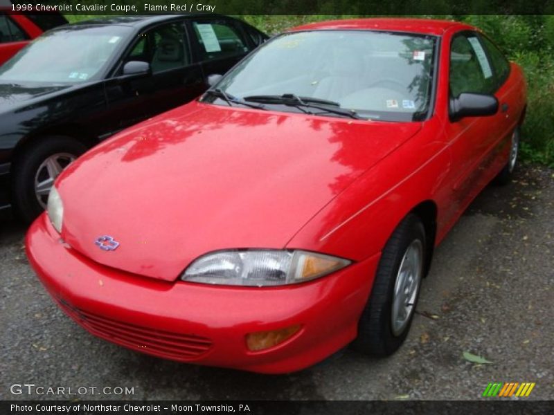 Flame Red / Gray 1998 Chevrolet Cavalier Coupe