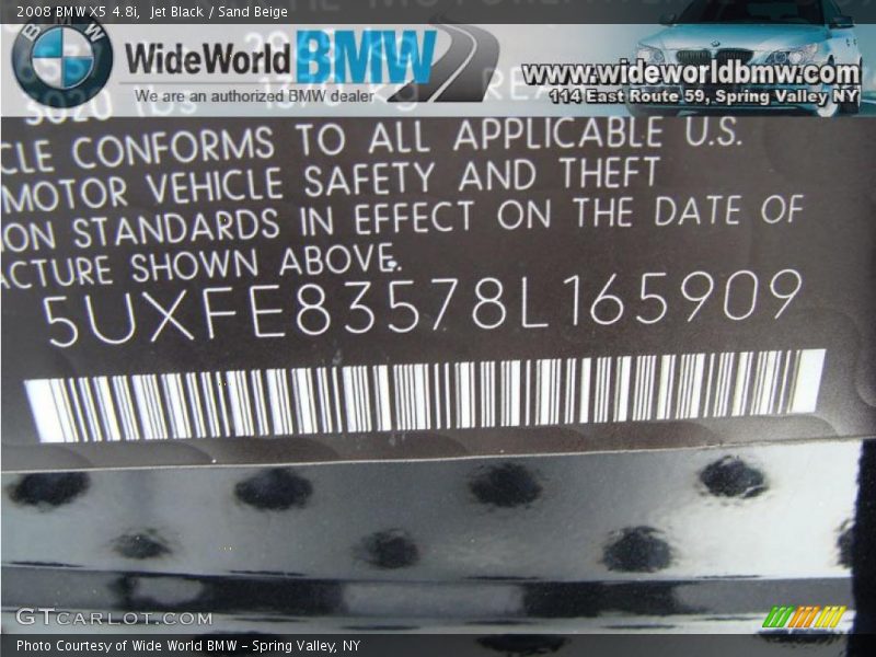 Jet Black / Sand Beige 2008 BMW X5 4.8i