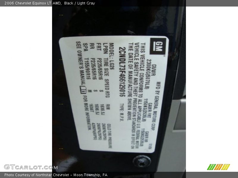 Black / Light Gray 2006 Chevrolet Equinox LT AWD