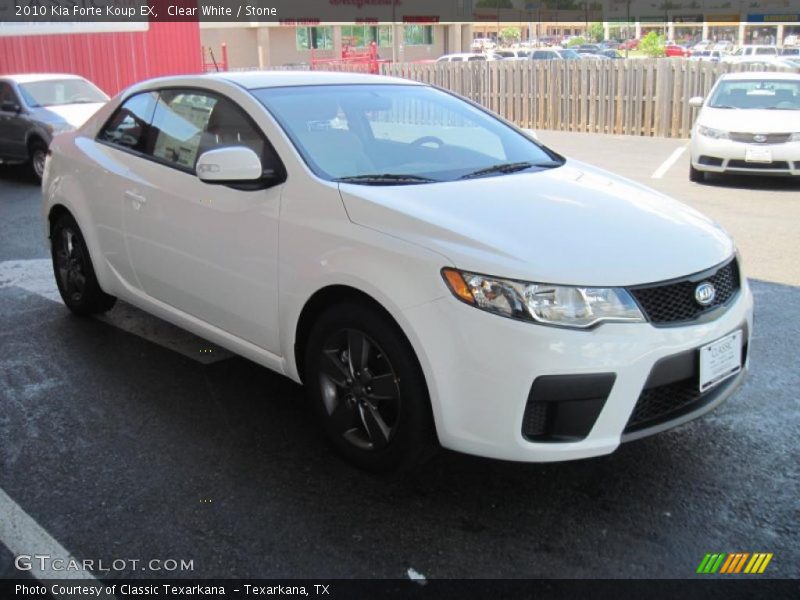 Clear White / Stone 2010 Kia Forte Koup EX