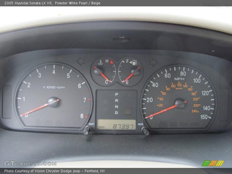 Powder White Pearl / Beige 2005 Hyundai Sonata LX V6