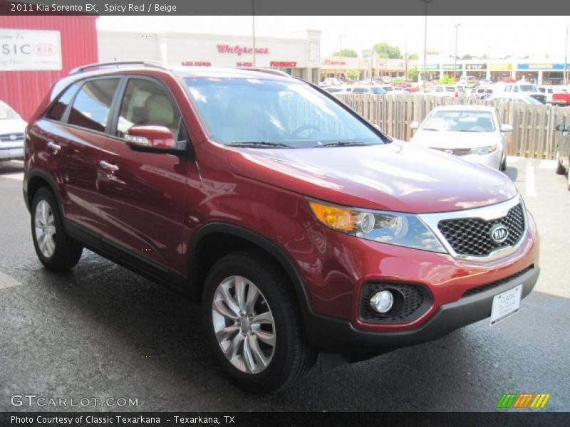 Spicy Red / Beige 2011 Kia Sorento EX