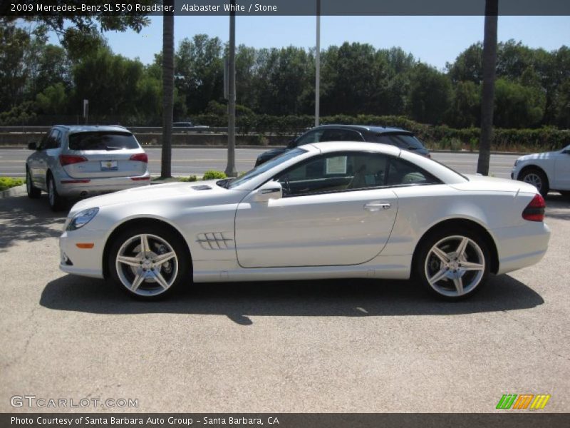 Alabaster White / Stone 2009 Mercedes-Benz SL 550 Roadster