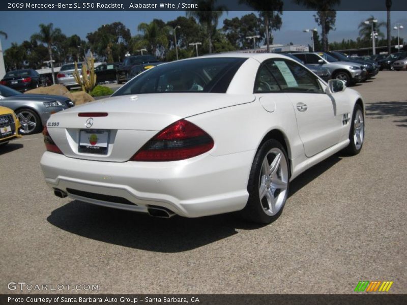 Alabaster White / Stone 2009 Mercedes-Benz SL 550 Roadster