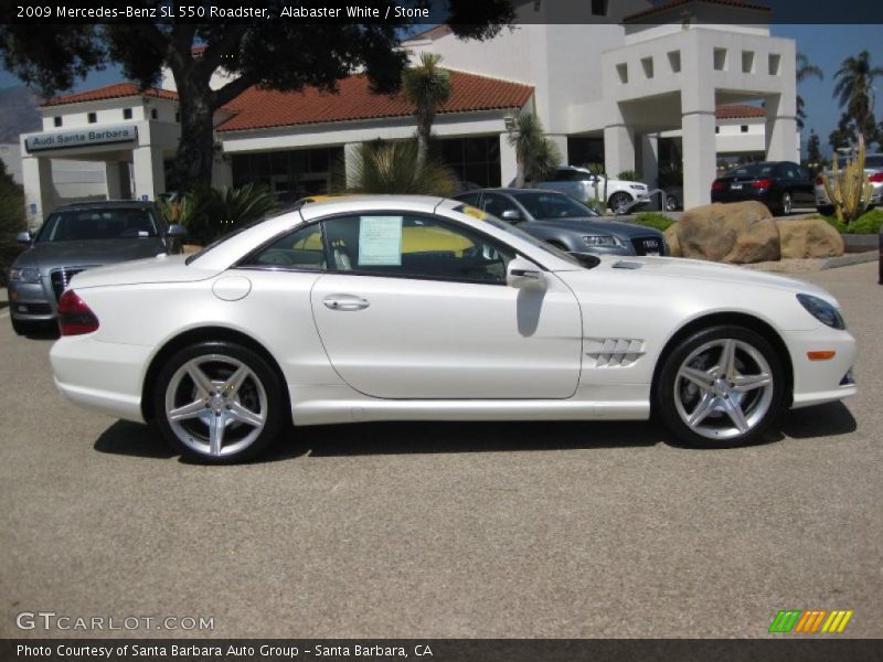 Alabaster White / Stone 2009 Mercedes-Benz SL 550 Roadster