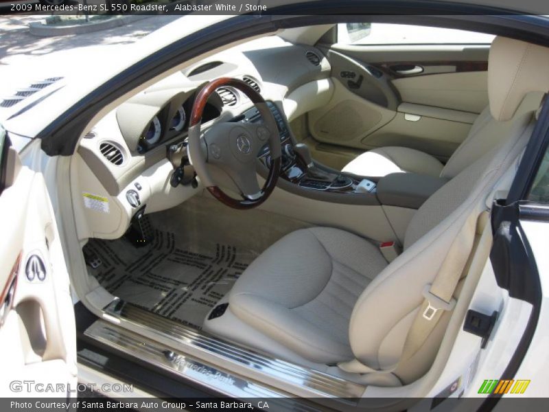 Alabaster White / Stone 2009 Mercedes-Benz SL 550 Roadster