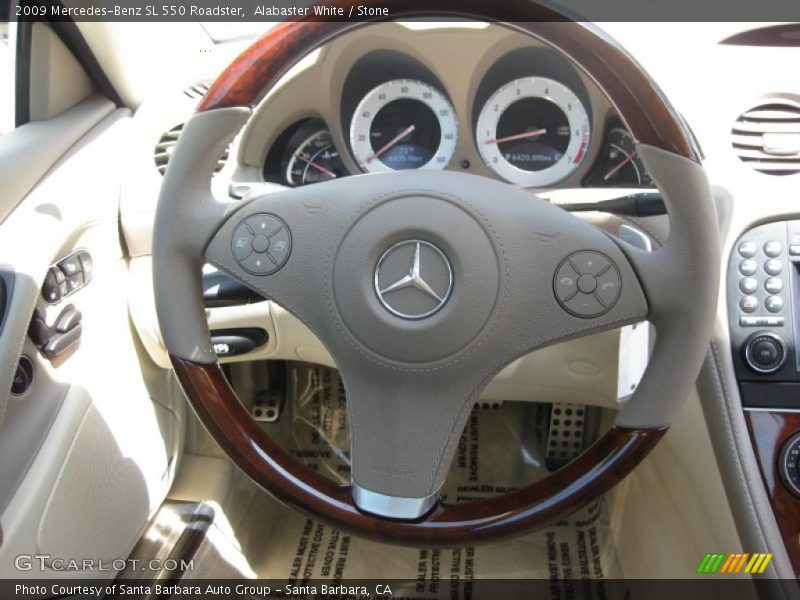 Alabaster White / Stone 2009 Mercedes-Benz SL 550 Roadster