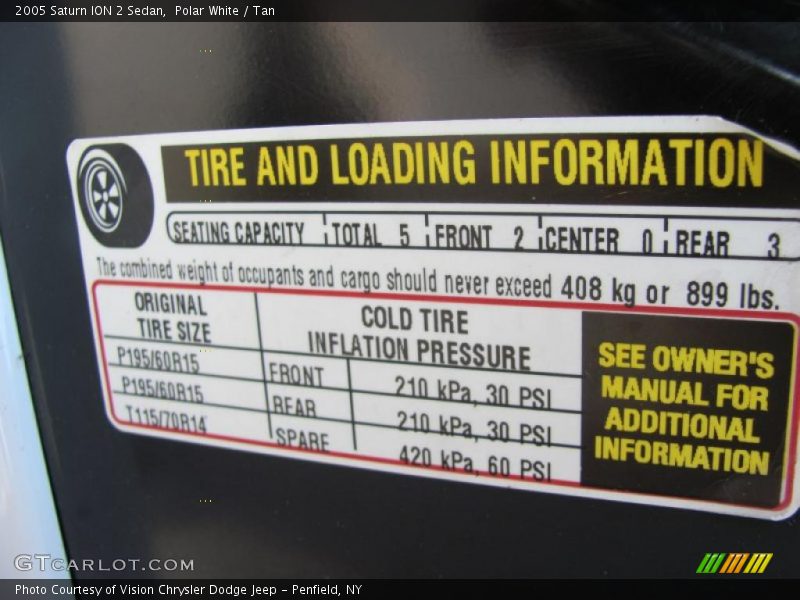 Polar White / Tan 2005 Saturn ION 2 Sedan