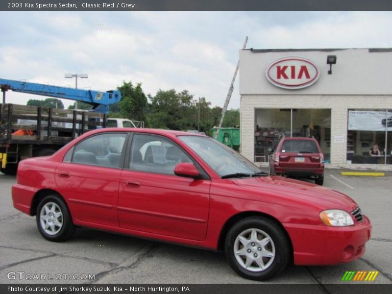 Classic Red / Grey 2003 Kia Spectra Sedan