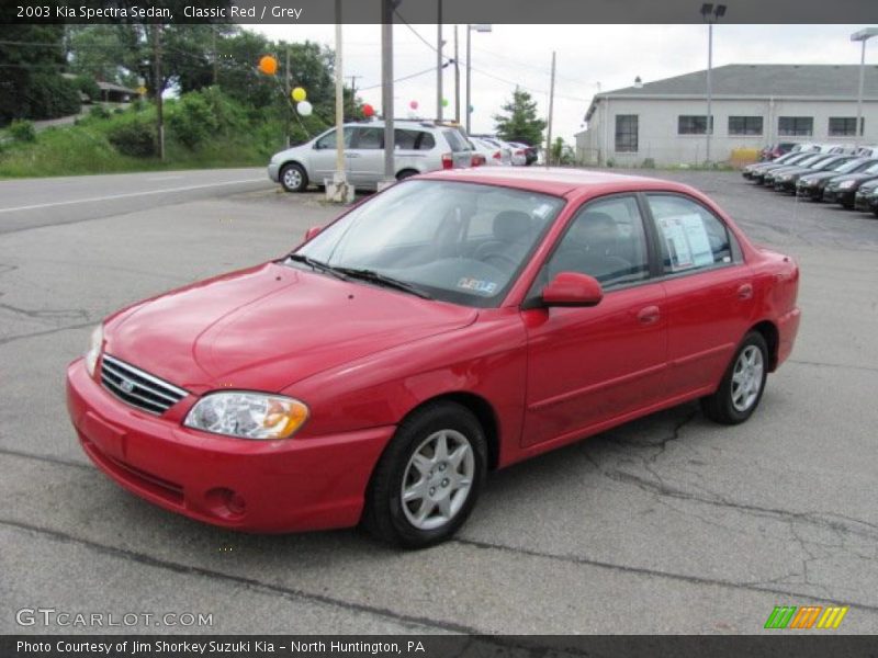 Classic Red / Grey 2003 Kia Spectra Sedan