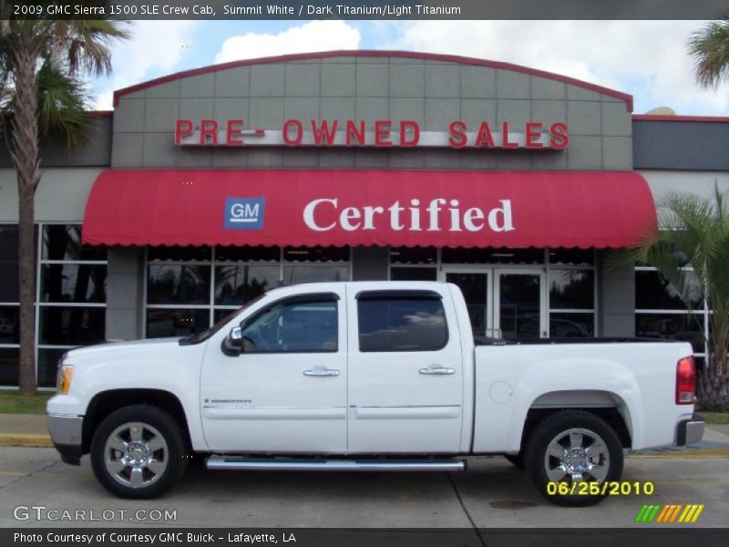 Summit White / Dark Titanium/Light Titanium 2009 GMC Sierra 1500 SLE Crew Cab