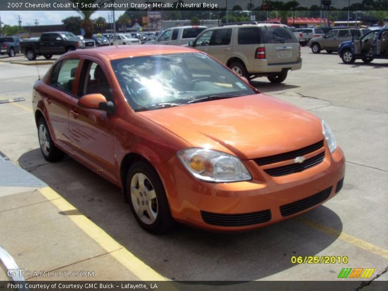 Sunburst Orange Metallic / Neutral Beige 2007 Chevrolet Cobalt LT Sedan