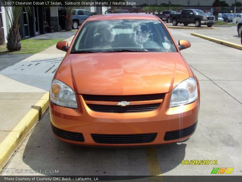 Sunburst Orange Metallic / Neutral Beige 2007 Chevrolet Cobalt LT Sedan