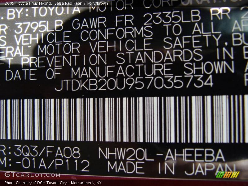 Salsa Red Pearl / Ivory/Brown 2005 Toyota Prius Hybrid