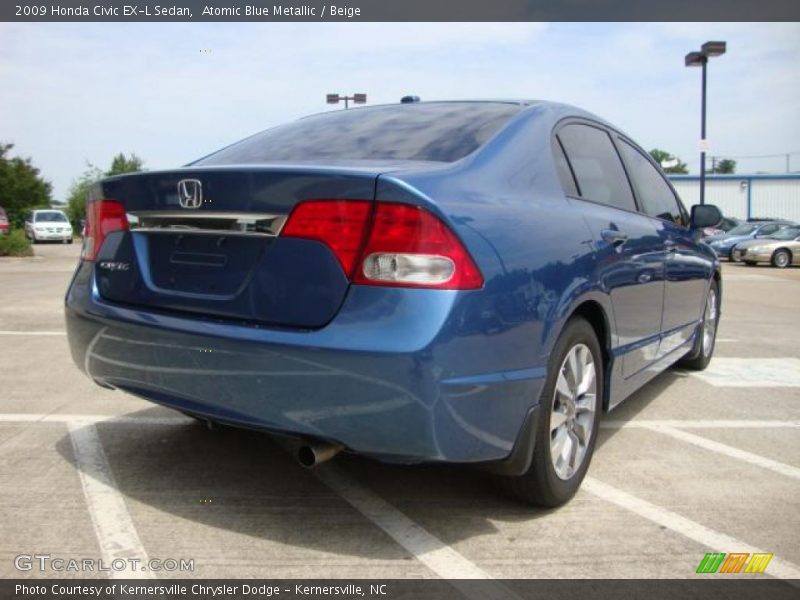 Atomic Blue Metallic / Beige 2009 Honda Civic EX-L Sedan