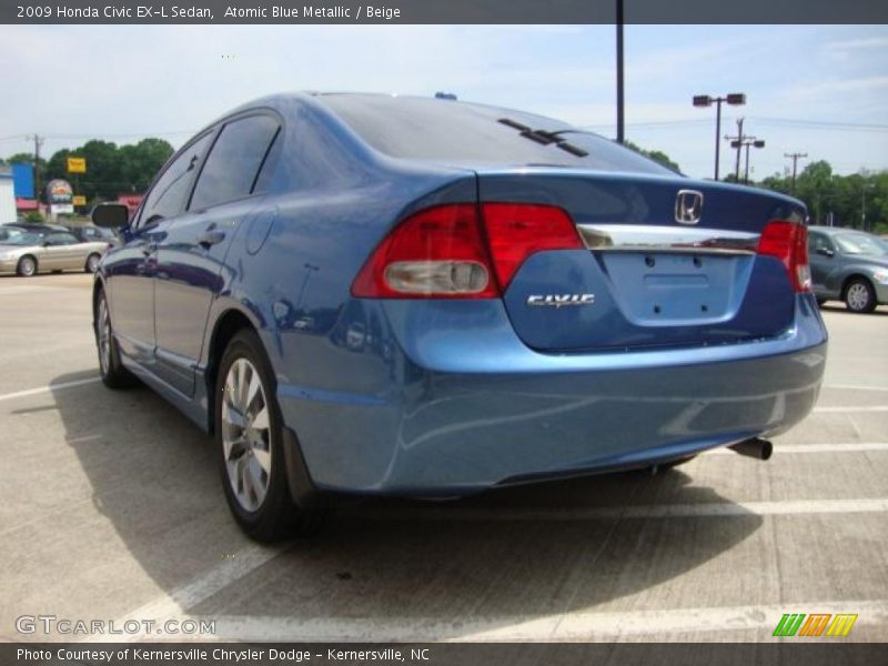 Atomic Blue Metallic / Beige 2009 Honda Civic EX-L Sedan