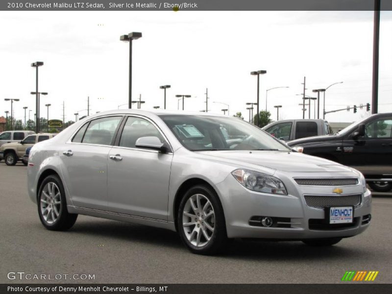 Silver Ice Metallic / Ebony/Brick 2010 Chevrolet Malibu LTZ Sedan