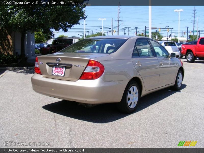 Desert Sand Mica / Taupe 2002 Toyota Camry LE