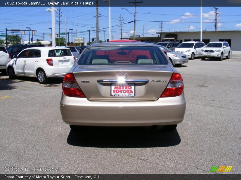 Desert Sand Mica / Taupe 2002 Toyota Camry LE