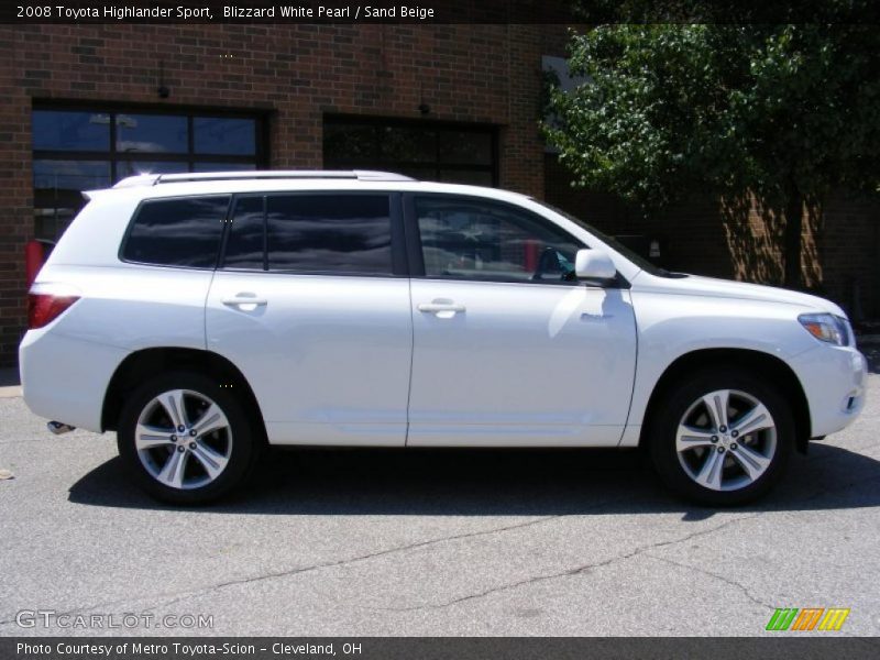 Blizzard White Pearl / Sand Beige 2008 Toyota Highlander Sport