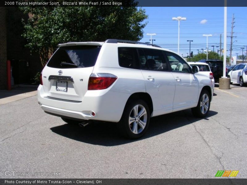 Blizzard White Pearl / Sand Beige 2008 Toyota Highlander Sport