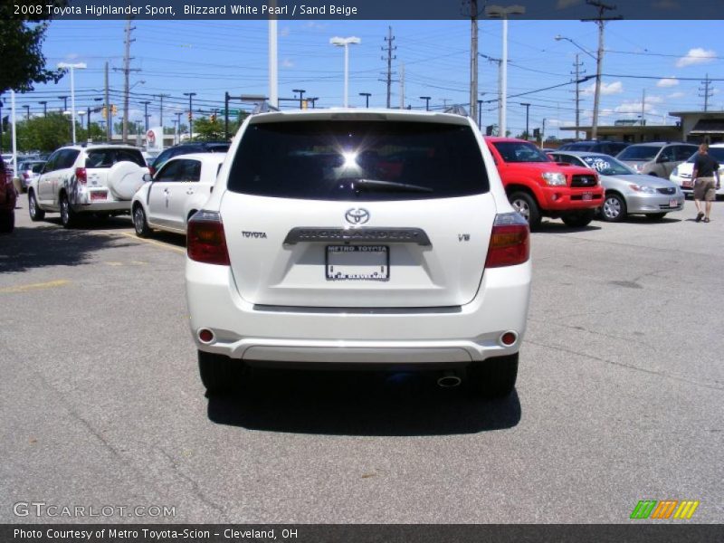 Blizzard White Pearl / Sand Beige 2008 Toyota Highlander Sport