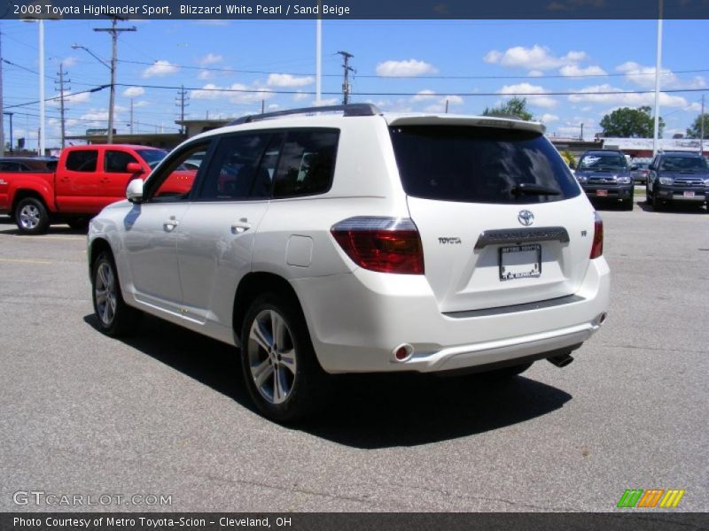 Blizzard White Pearl / Sand Beige 2008 Toyota Highlander Sport