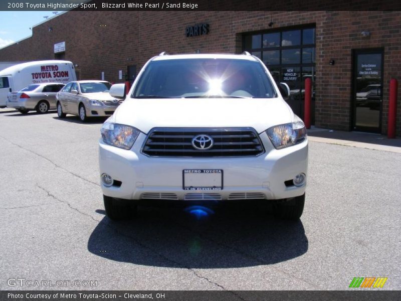 Blizzard White Pearl / Sand Beige 2008 Toyota Highlander Sport