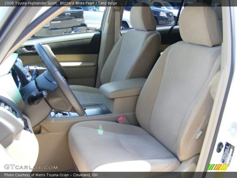 Blizzard White Pearl / Sand Beige 2008 Toyota Highlander Sport