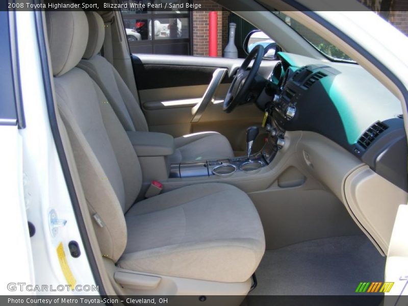 Blizzard White Pearl / Sand Beige 2008 Toyota Highlander Sport