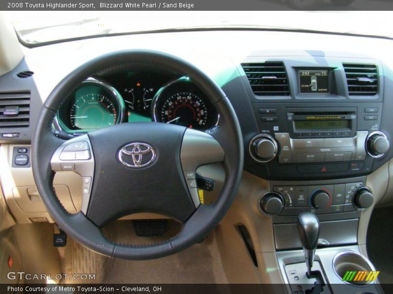 Blizzard White Pearl / Sand Beige 2008 Toyota Highlander Sport