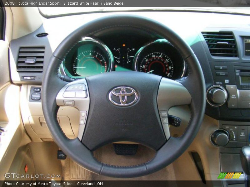Blizzard White Pearl / Sand Beige 2008 Toyota Highlander Sport