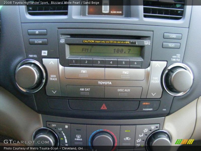 Blizzard White Pearl / Sand Beige 2008 Toyota Highlander Sport