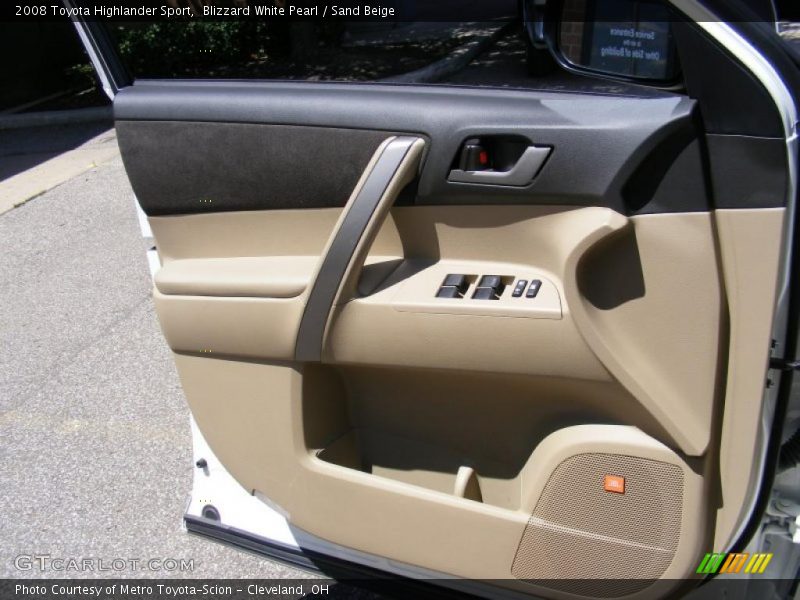 Blizzard White Pearl / Sand Beige 2008 Toyota Highlander Sport