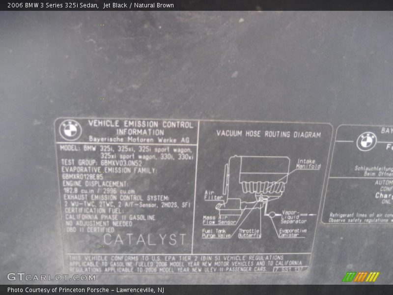 Jet Black / Natural Brown 2006 BMW 3 Series 325i Sedan