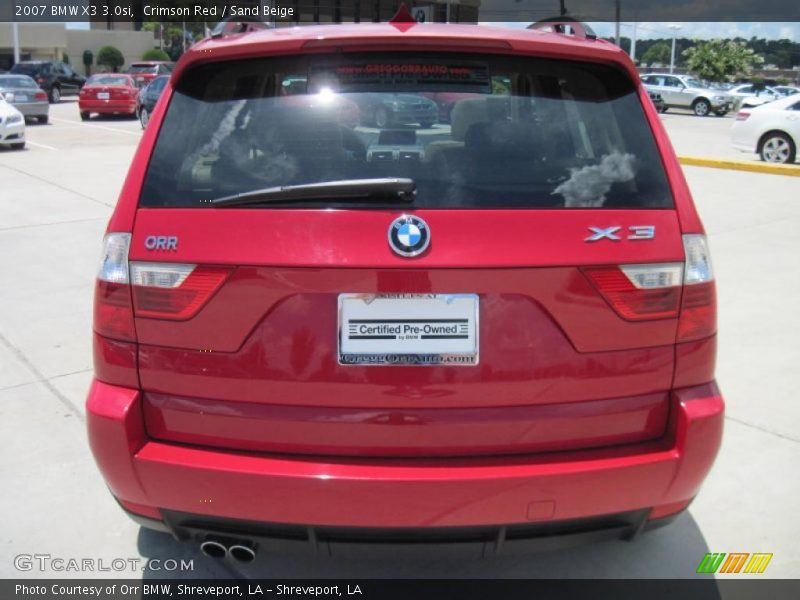 Crimson Red / Sand Beige 2007 BMW X3 3.0si